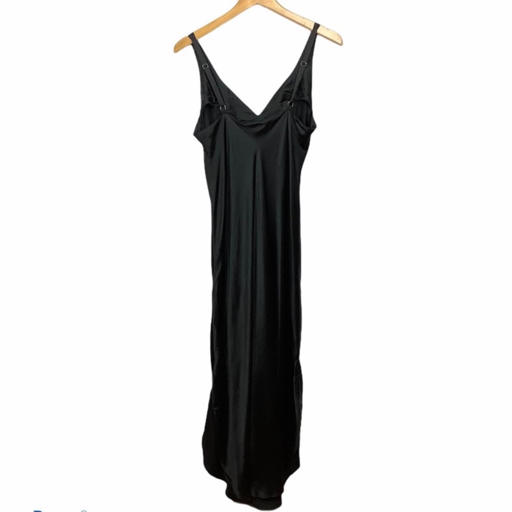 Vintage 90’s 100% Silk Dress Black Silk Slip Dress Size Small Satin Mini Dress - Picture 11 of 12